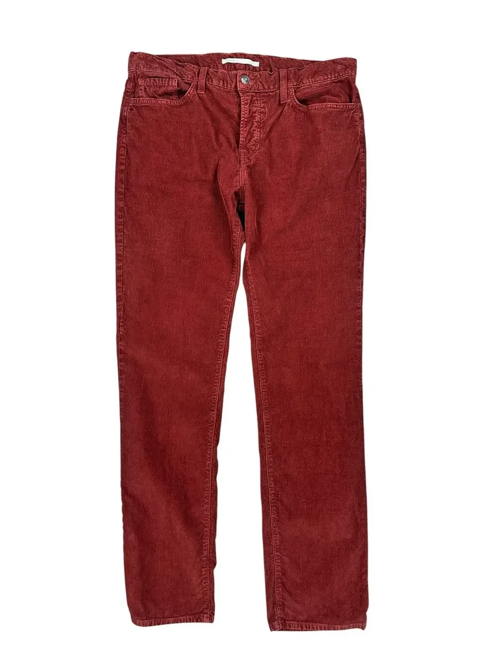 Vince Velvet Corduroy Skinny Fit Made in USA Button Fly Jean Brick Red — Size 34
